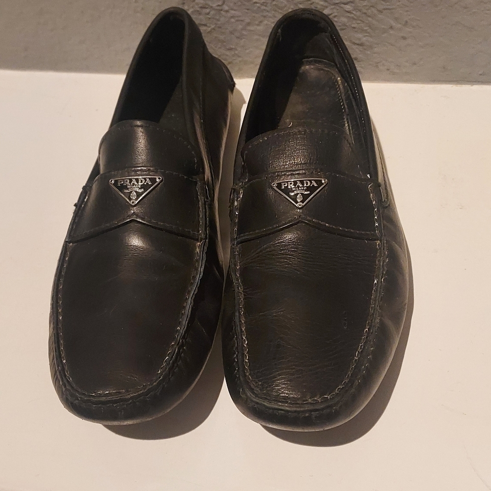 Prada Black Loafers Slip-On Minimalist Design - Picture 4 of 13
